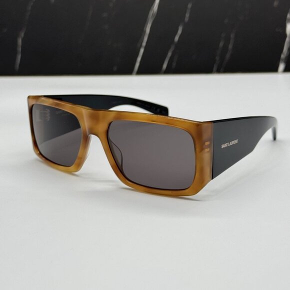 NEW SAINT LAURENT SL635 ACETA 005 SUNGLASSES UNISEX SQUARE HAVANA SL635 005 - Picture 1 of 8
